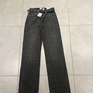 Elegant Charcoal Women's Straight Leg Jeans